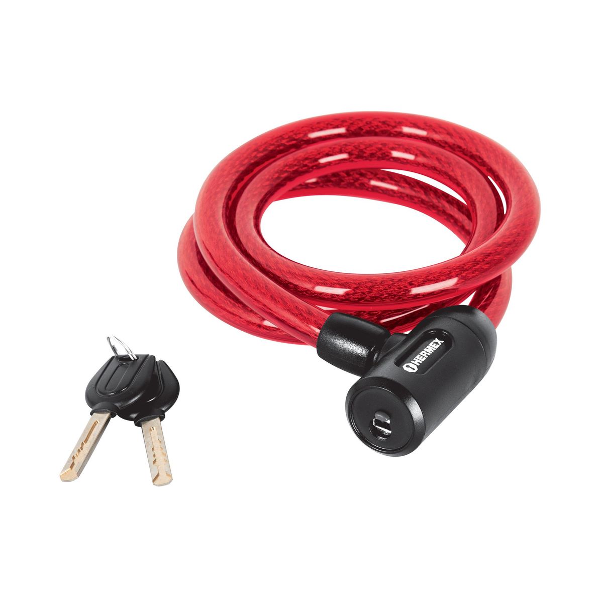 HERMEX - Guaya De Seguridad De 1.20 M X 15 Mm Uso Rudo, Con 2 Llaves Hermex