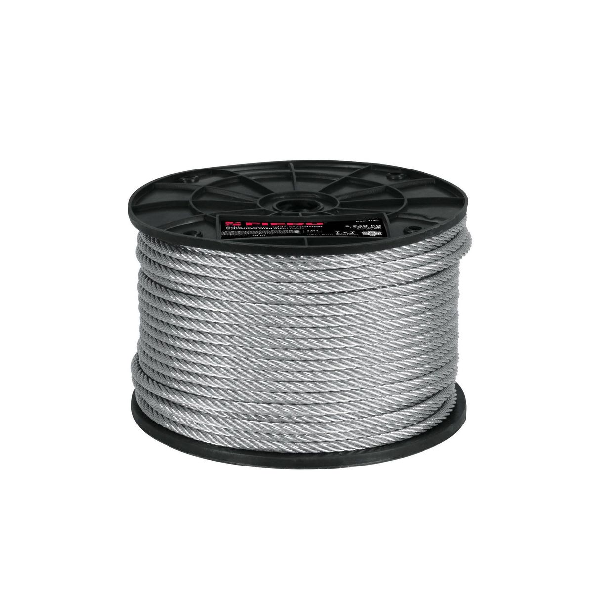 FIERO - Guaya De Acero 1/4" Sin Forro De Pvc 75 M, Carga 2.240 Kg Fiero