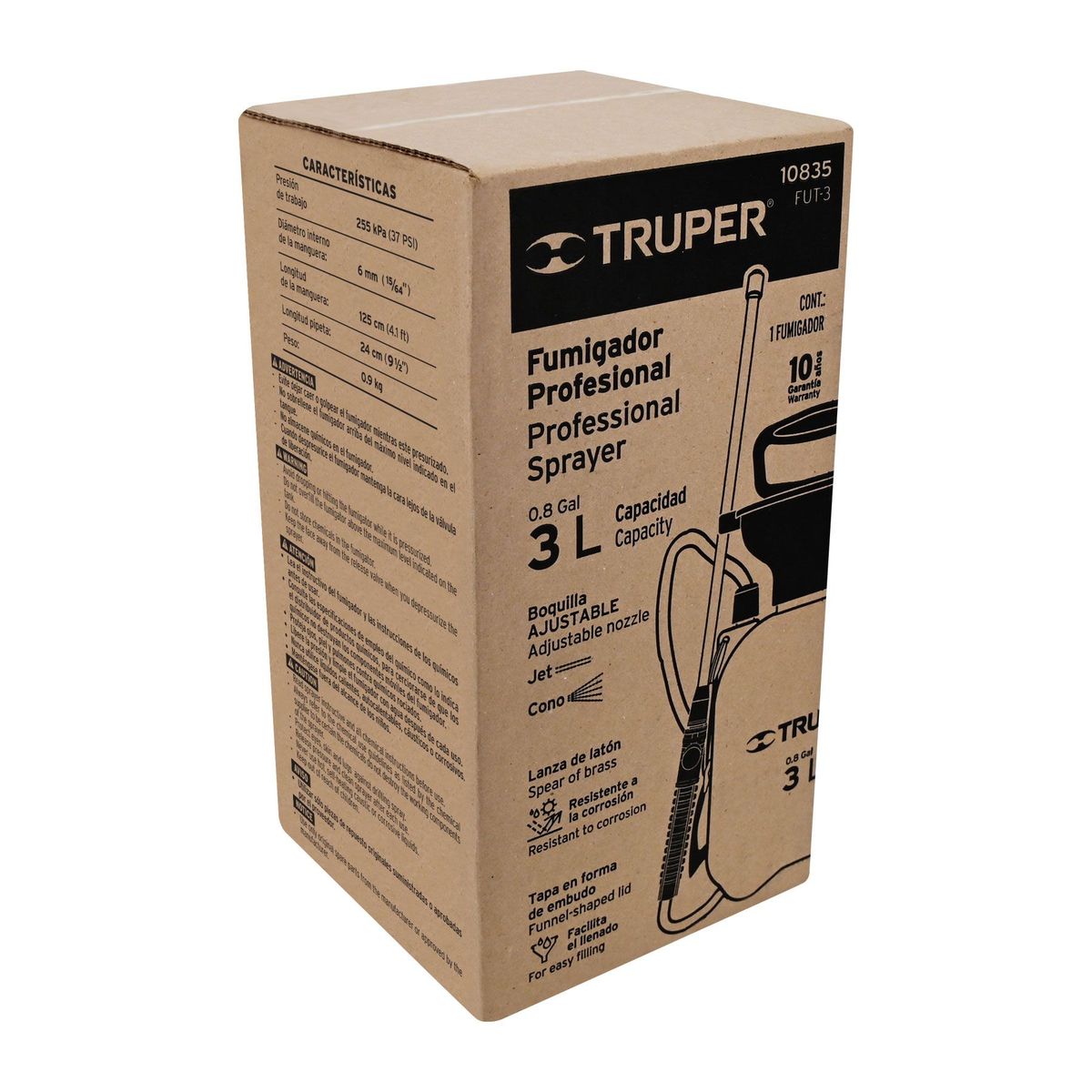 TRUPER - Fumigador Profesional De 3 Litros, Incluye Accesorios Truper