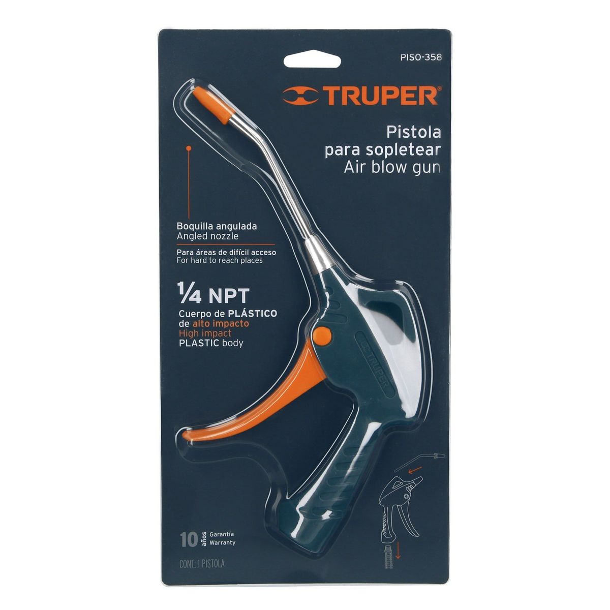 TRUPER - Pistola Sopleteadora Plástica Alto Impacto De 90 Psi Truper
