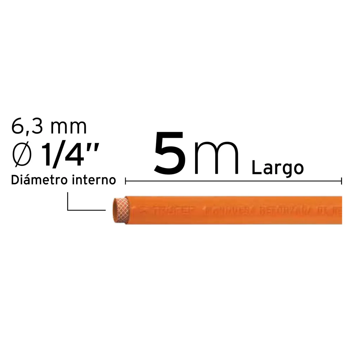 TRUPER - Manguera Para Compresor De Pvc 5 M, 1/4" Npt, 300 Psi Truper