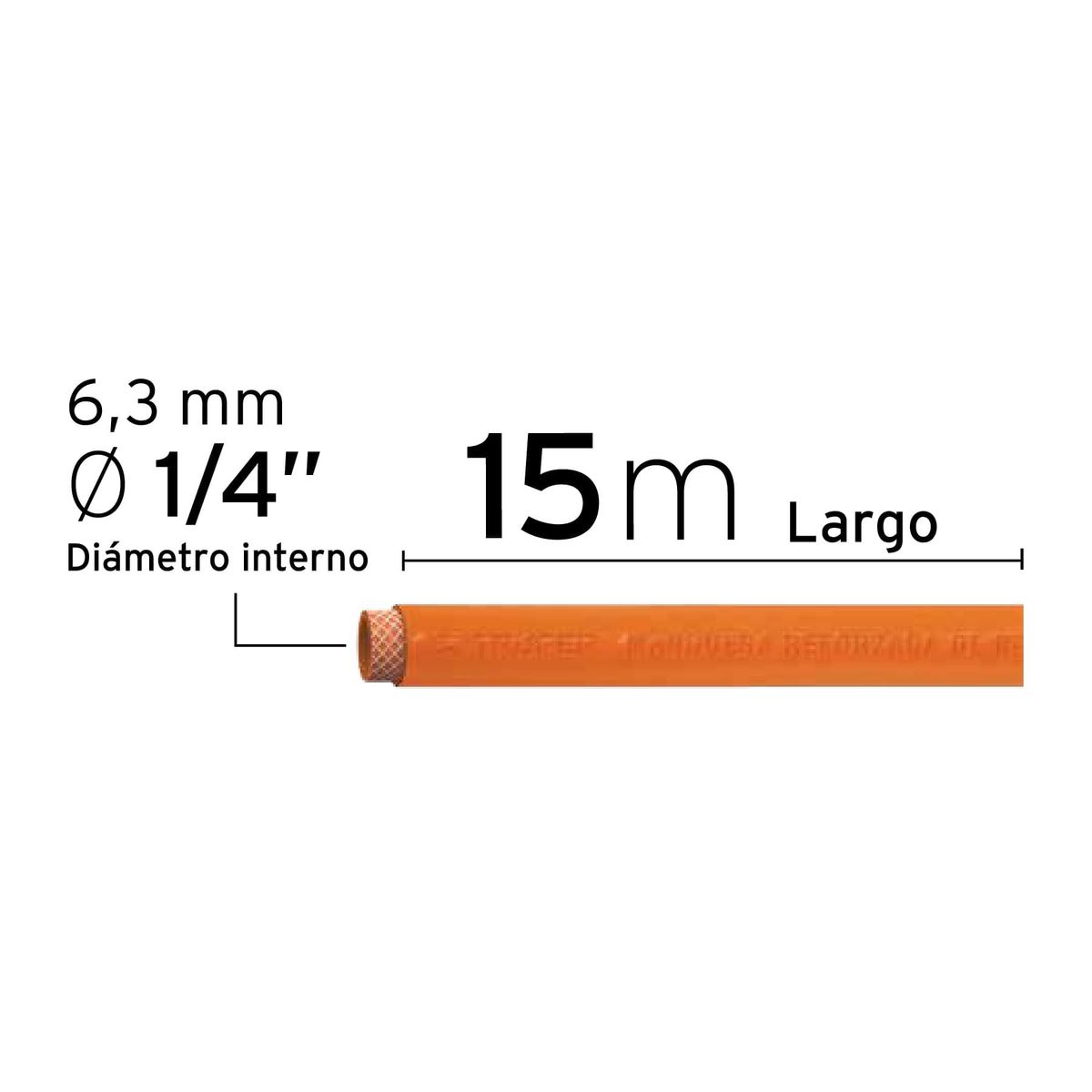 TRUPER - Manguera Para Compresor De Pvc 15 M, 1/4" Npt, 300 Psi Truper