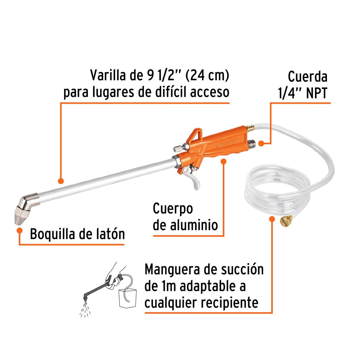 TRUPER - Pistola Para Limpieza De Máquinas Truper De 35 Psi A 90 Psi