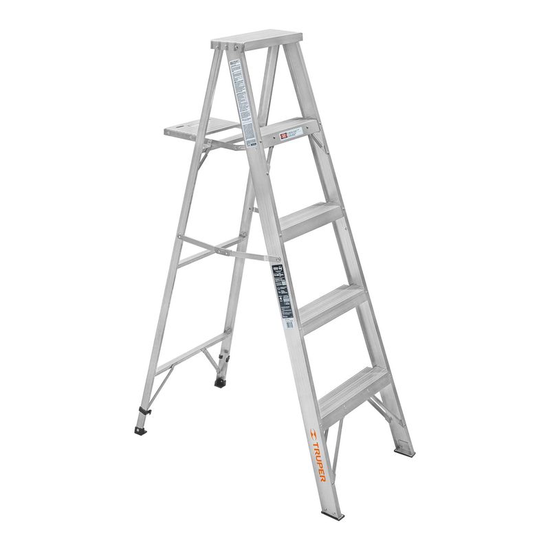 TRUPER - Escalera De 5 Escalones - 4 Peldaños Con Bandeja, Tipo 3 Truper