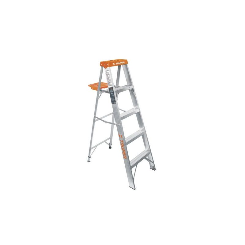TRUPER - Escalera De 5 Escalones - 4 Peldaños Con Bandeja, Tipo 2 Truper