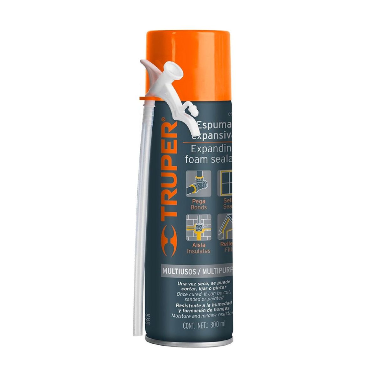 TRUPER - Espuma Expansiva Multiusos 300 Ml Para Aislar, Sellar, Pegar Truper