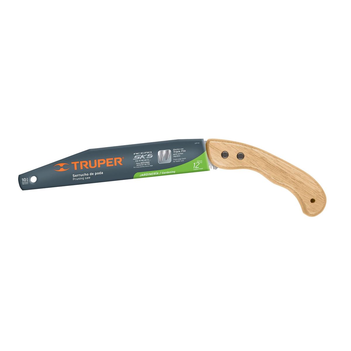 TRUPER - Serrucho Curvo Cortador De Ramas Tradicional, Cuchilla 12" Truper