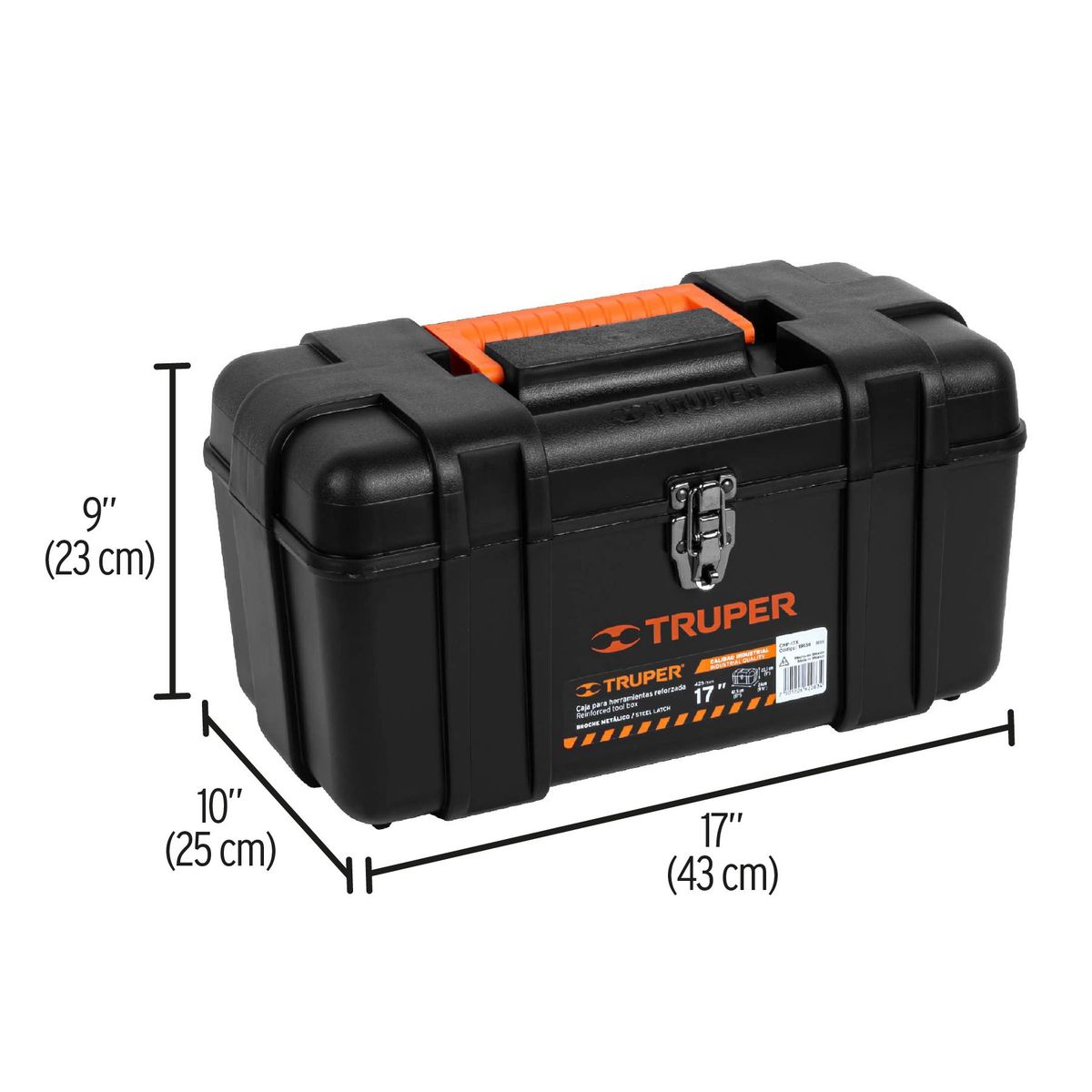 TRUPER - Caja De Herramientas Industrial De 43 Cm Con Charola Truper