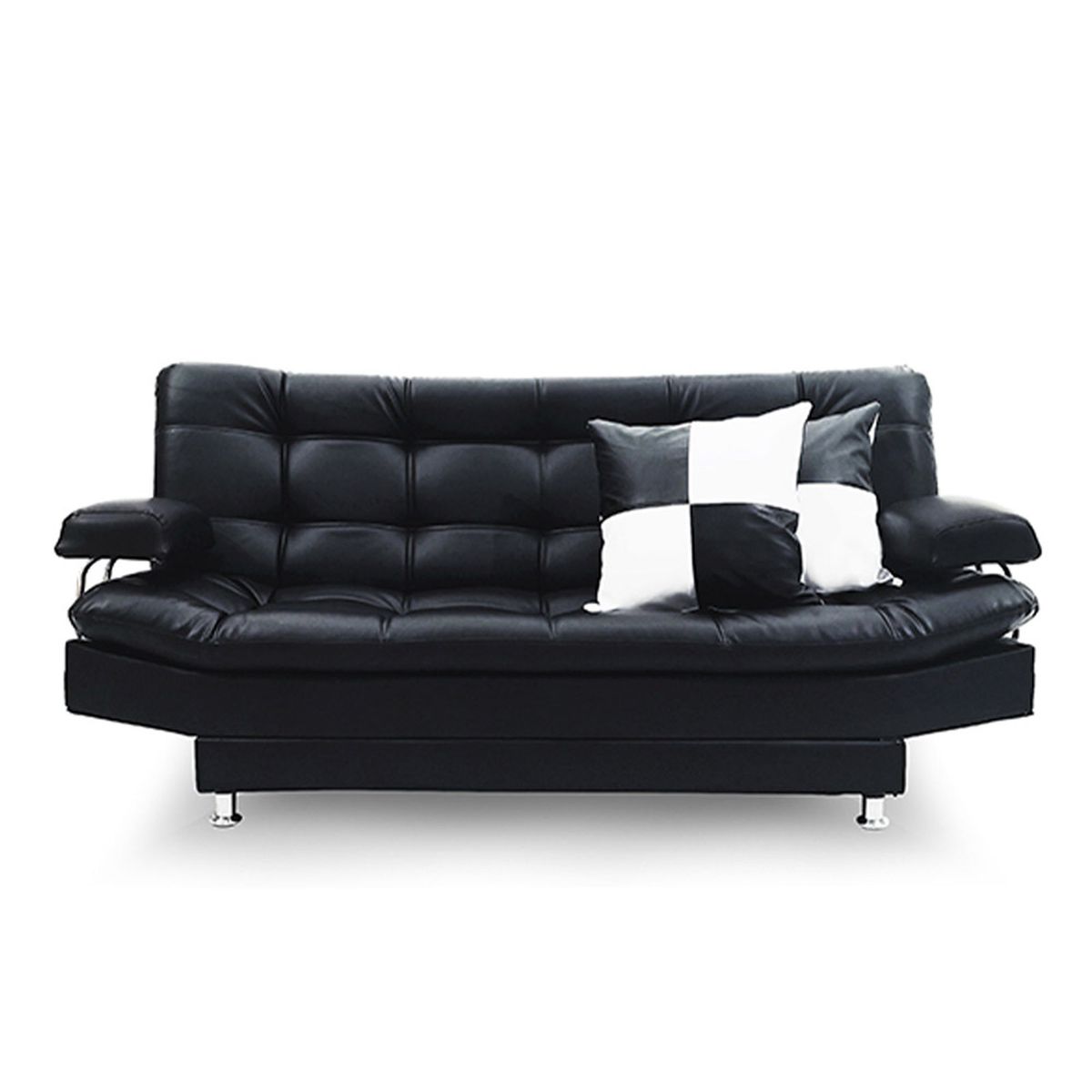 INDUSTRIAL BASESTILOS - Sofá Cama Moltochic CB Lino Negro cojines patas metálicas