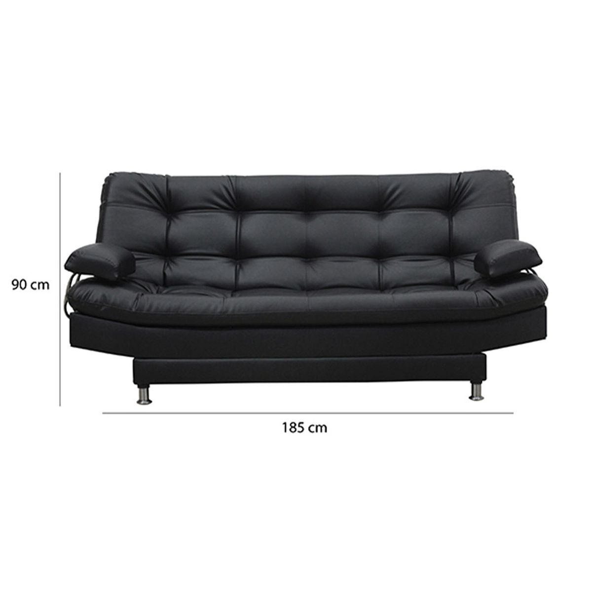 INDUSTRIAL BASESTILOS - Sofá Cama Moltochic CB Lino Negro cojines patas metálicas