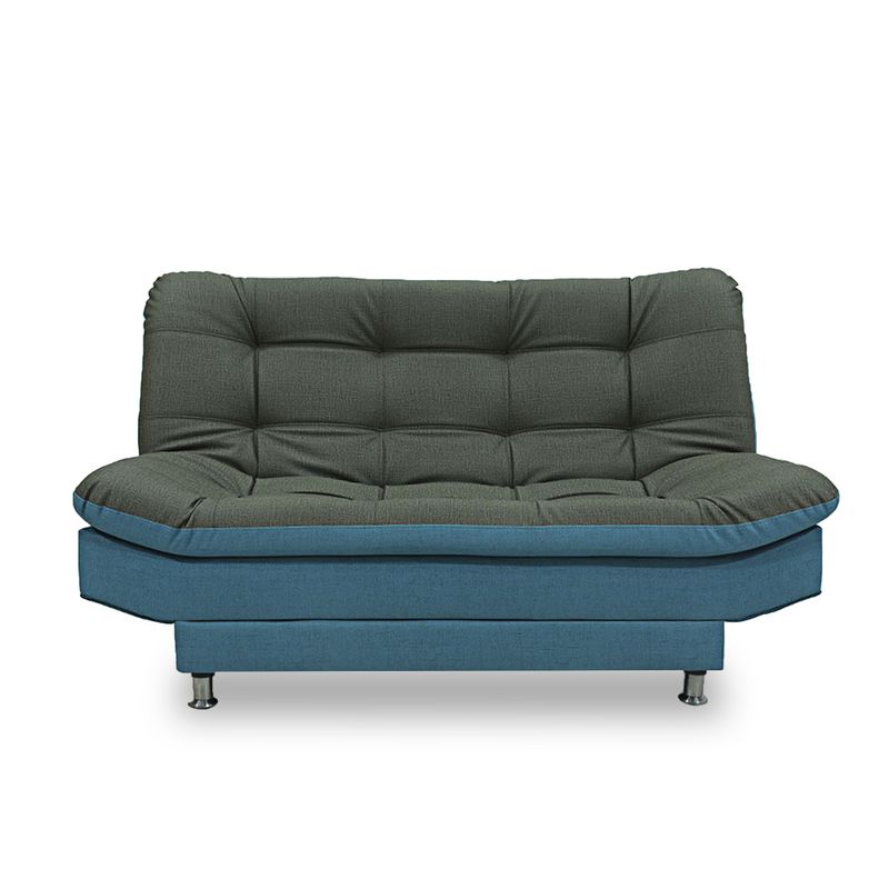 INDUSTRIAL BASESTILOS - Sofá Cama Moltochic mini Lino grisazul pata metálica