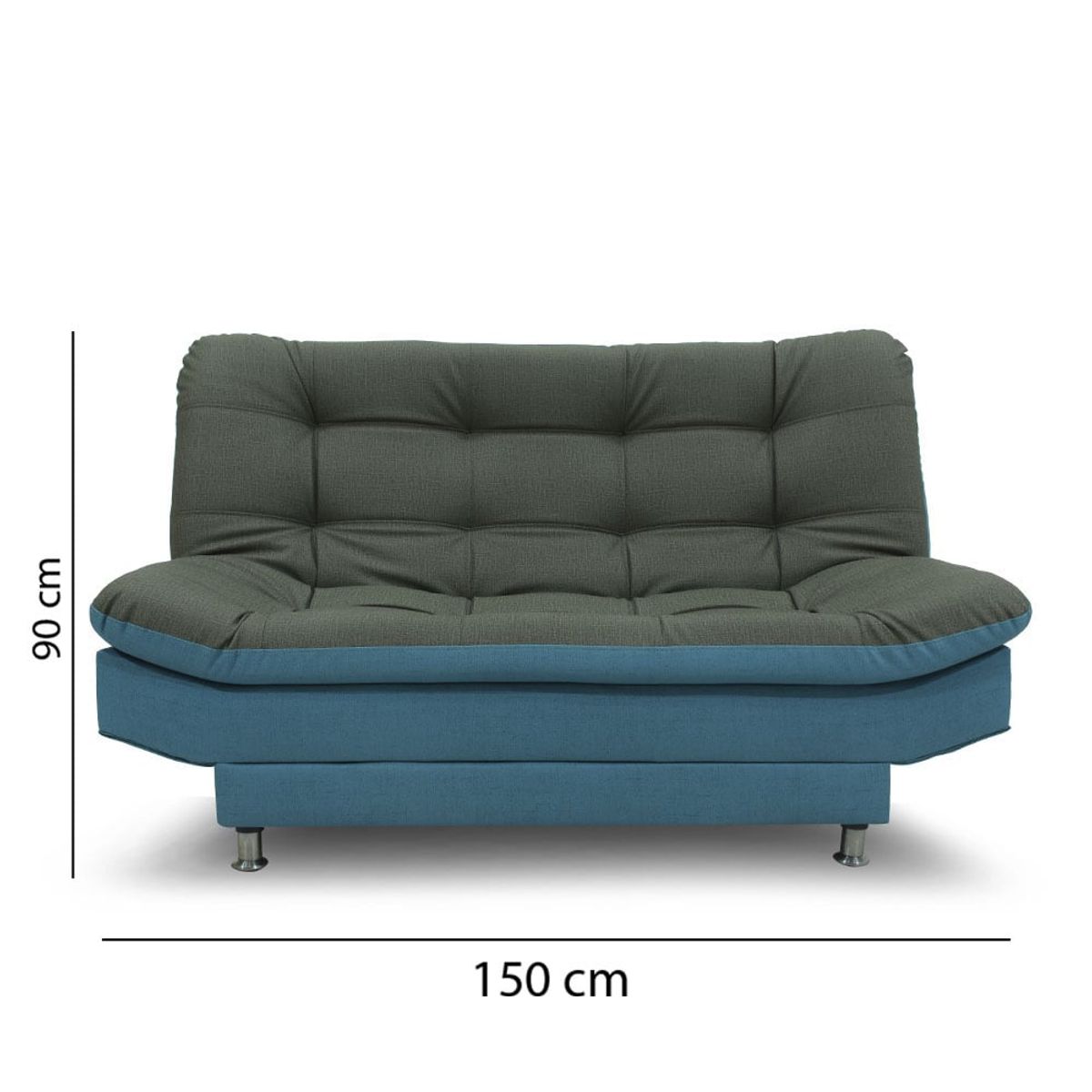 INDUSTRIAL BASESTILOS - Sofá Cama Moltochic mini Lino grisazul pata metálica