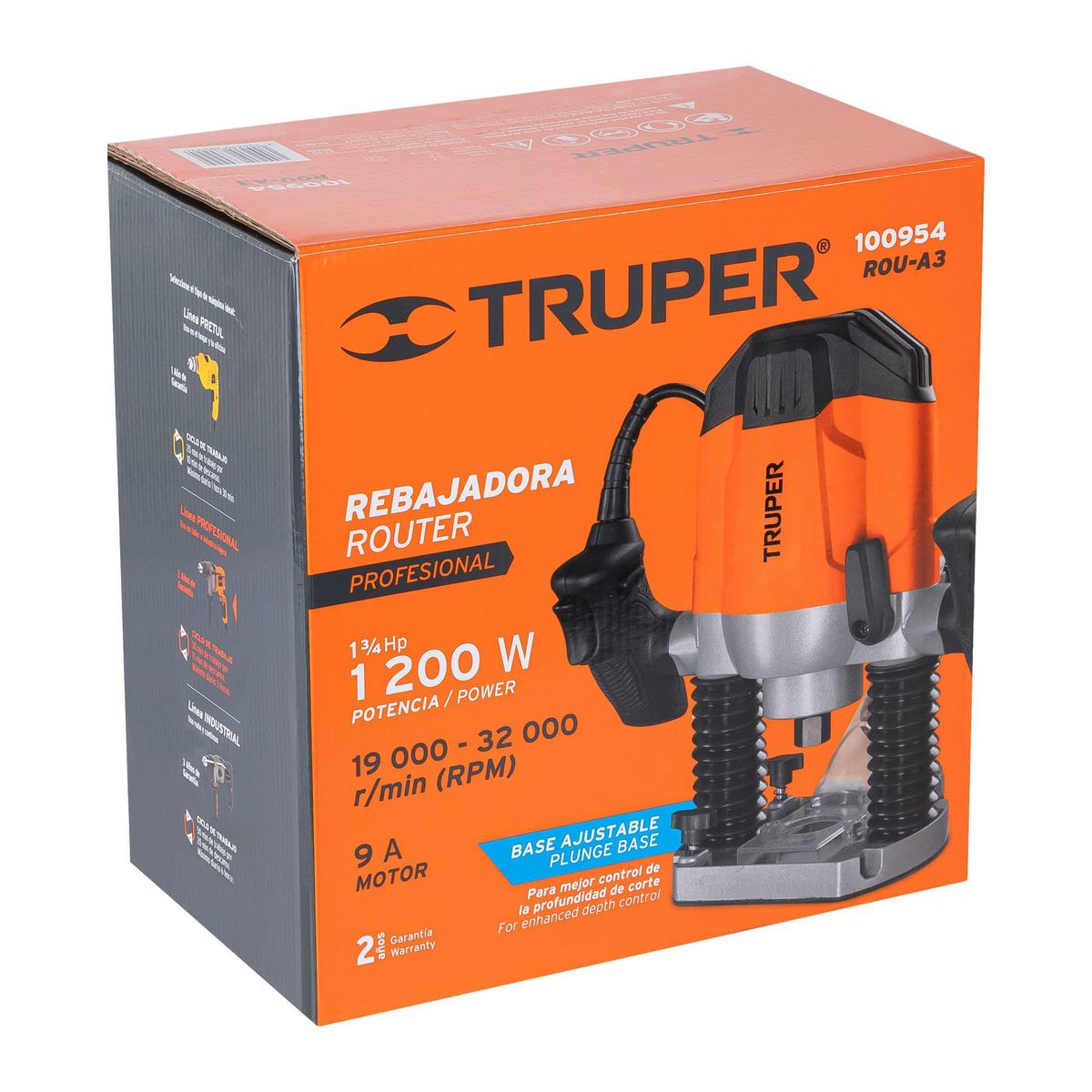TRUPER - Ruteadora Profesional 1.200 W, 7 Velocidades Con Accesorios Truper