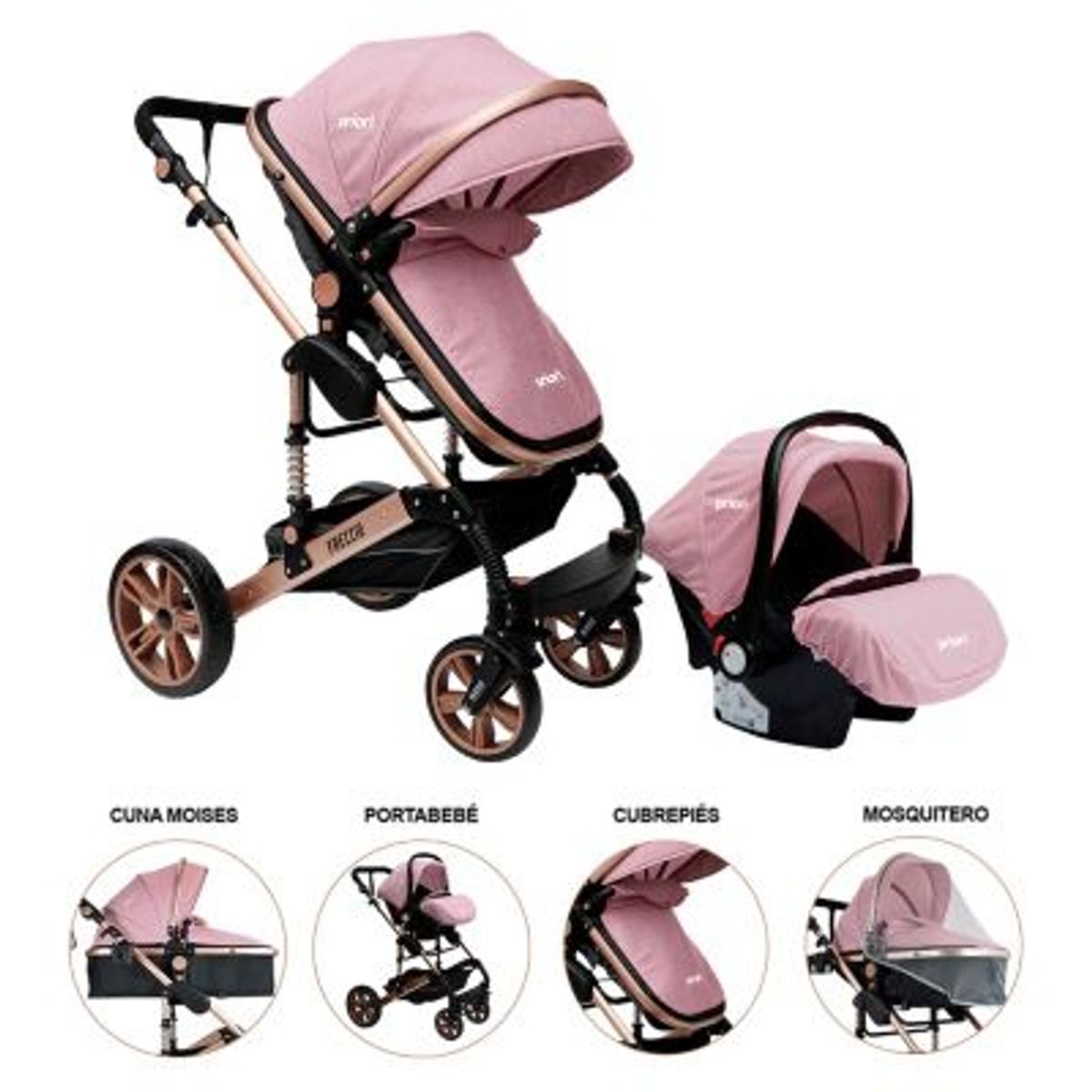 PRIORI - Coche Bebe Frezzio Priori 4 en 1 Rosa