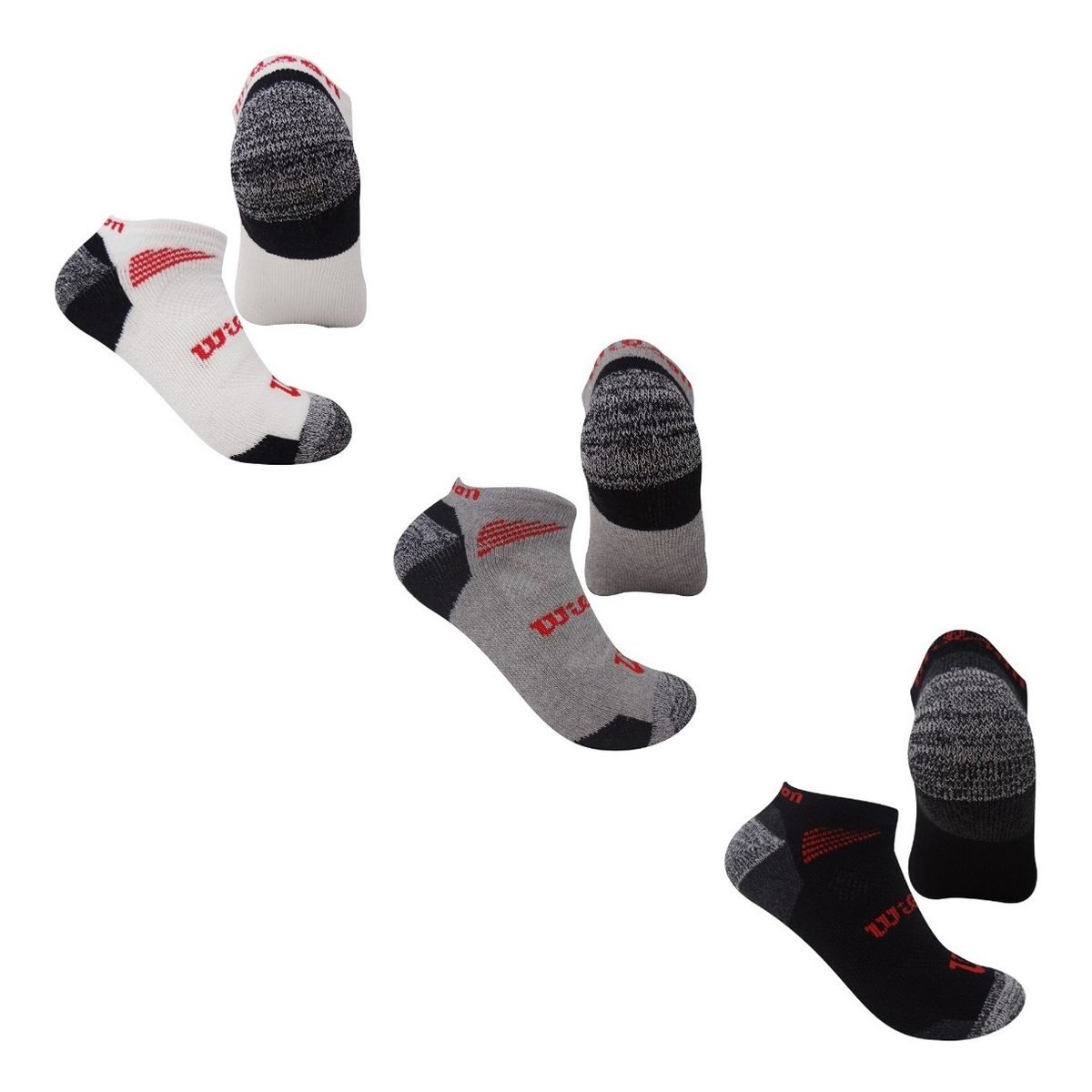 WILSON - 3 Pares Medias Tobilleras Talon Wilson Calcetin Hombre Mujer