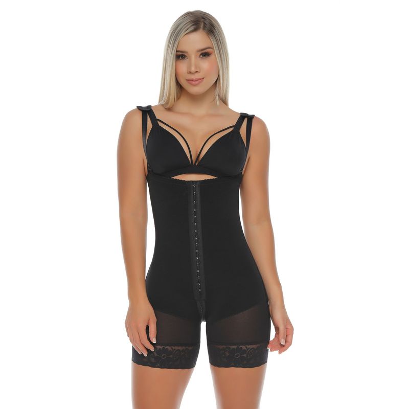 BODY PERFECT - FAJA CACHETERA STRAPLESS DE BROCHE REF. 1700 NEGRO
