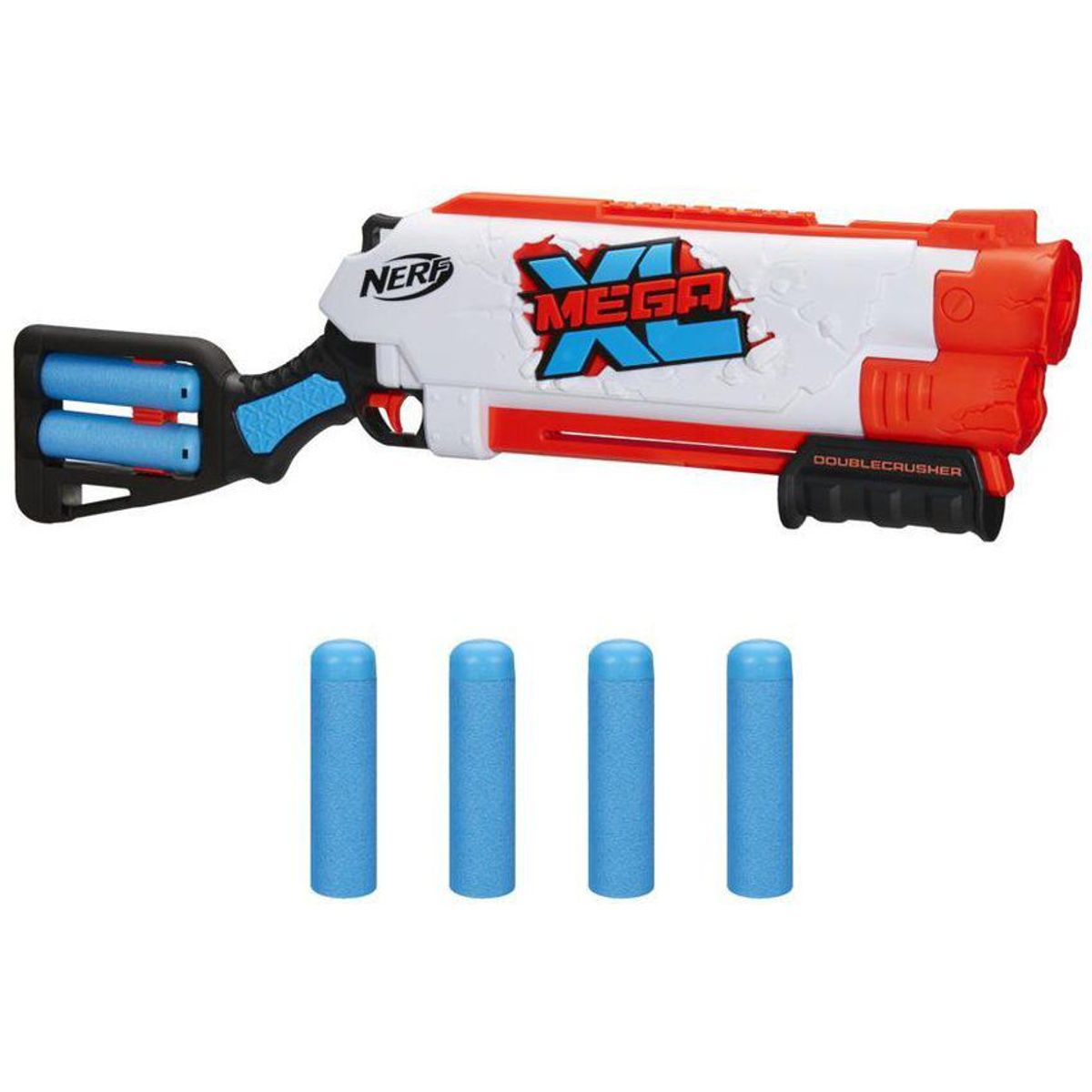 HASBRO - Pistola De Dardos Lanzador  Nerf Mega Double Crusher Blaster