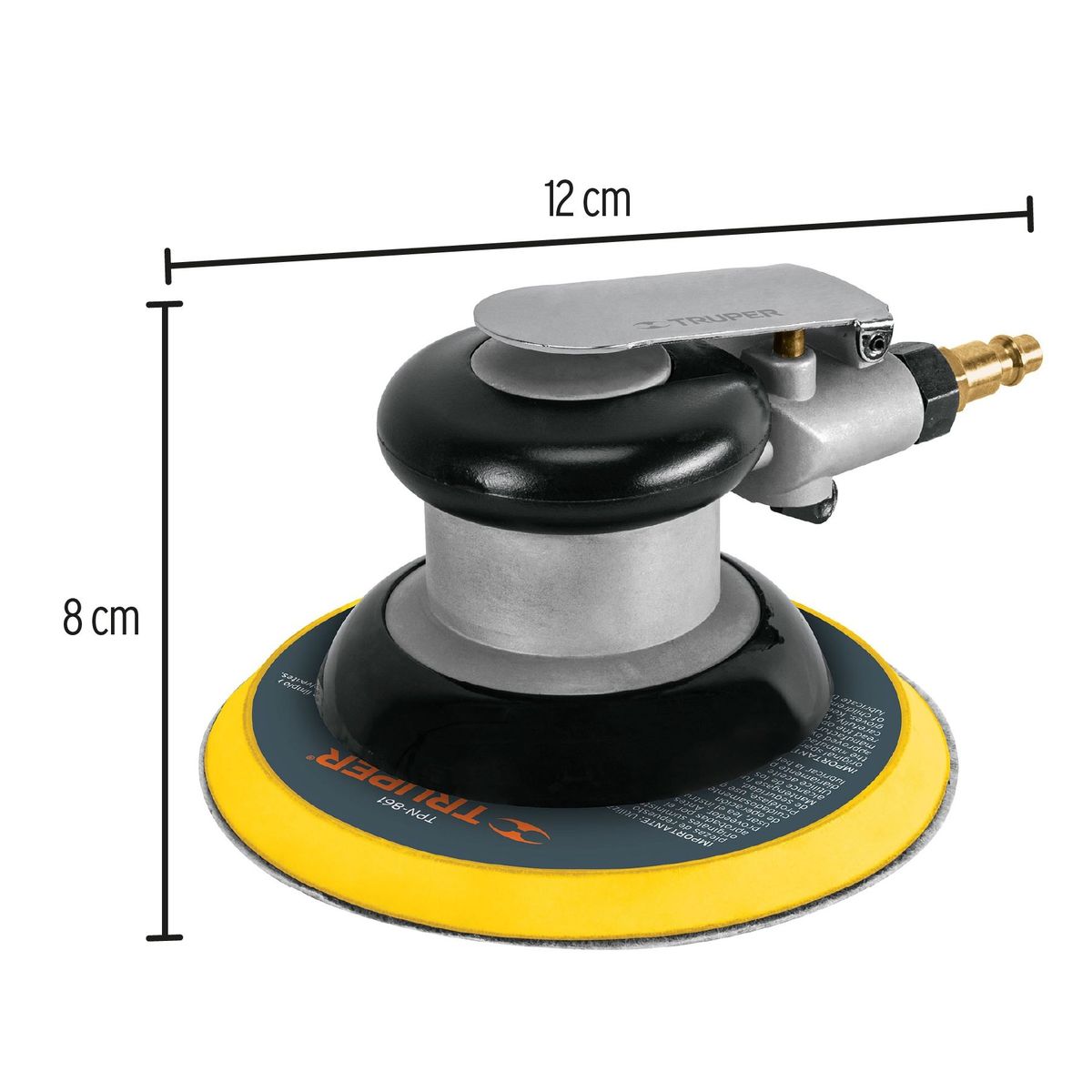 TRUPER - Lijadora Neumática Orbital De 6", Eje 3/16", 10.000 Rpm Truper.