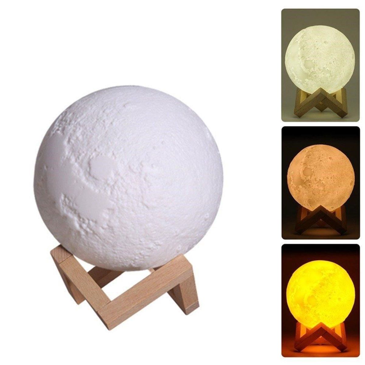 GENERICO - Humificador Difusor Luna Aroma 3 Toques Led Lampara Con Base