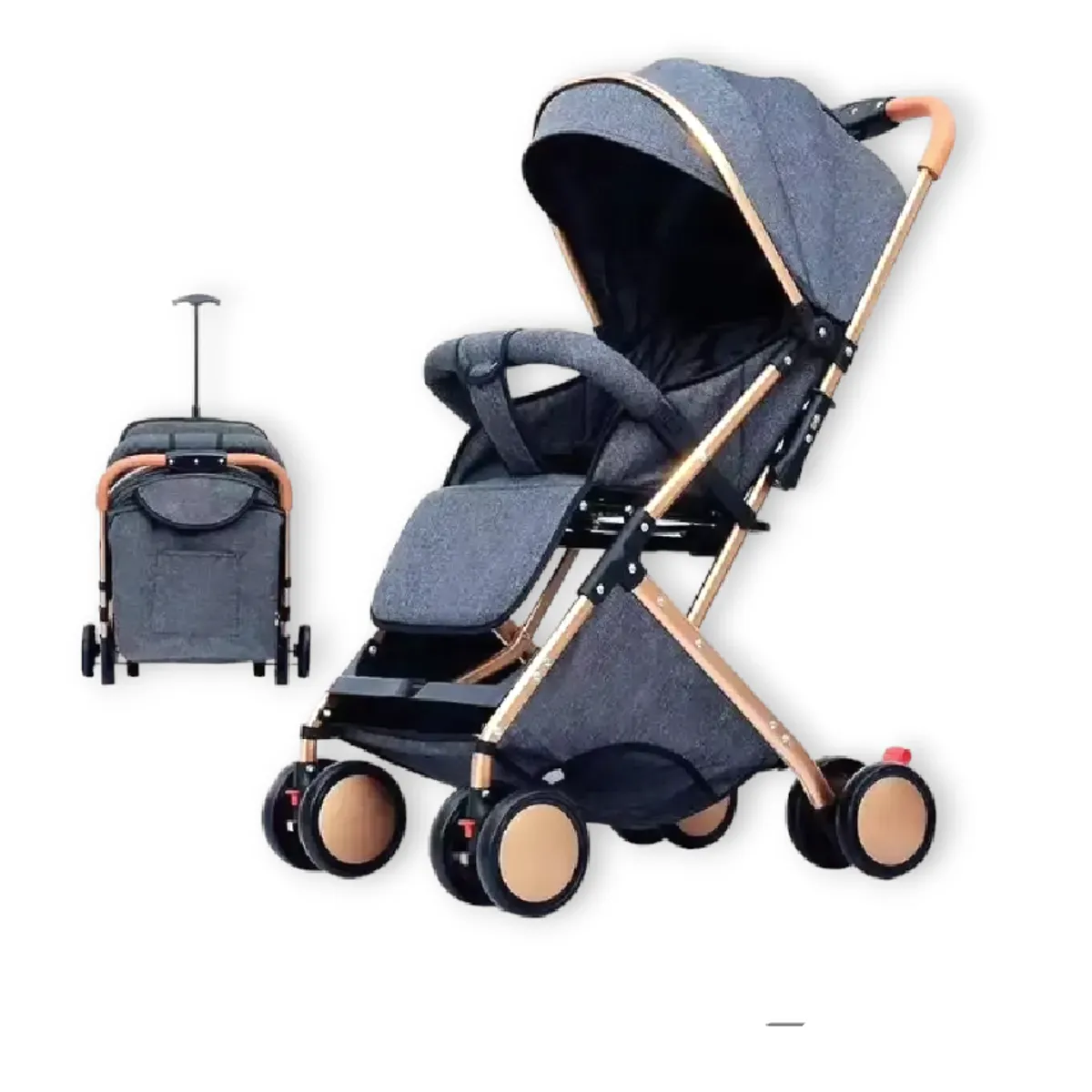 KIDSHOP - Coche Paseador Tipo Maleta + Toldillo PD-6609-1-GR