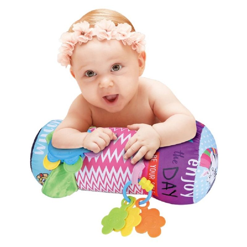 KIDSHOP - Rodillo Para Gateo Bebes Con Cascabel Estimulación Bebe Rosa-