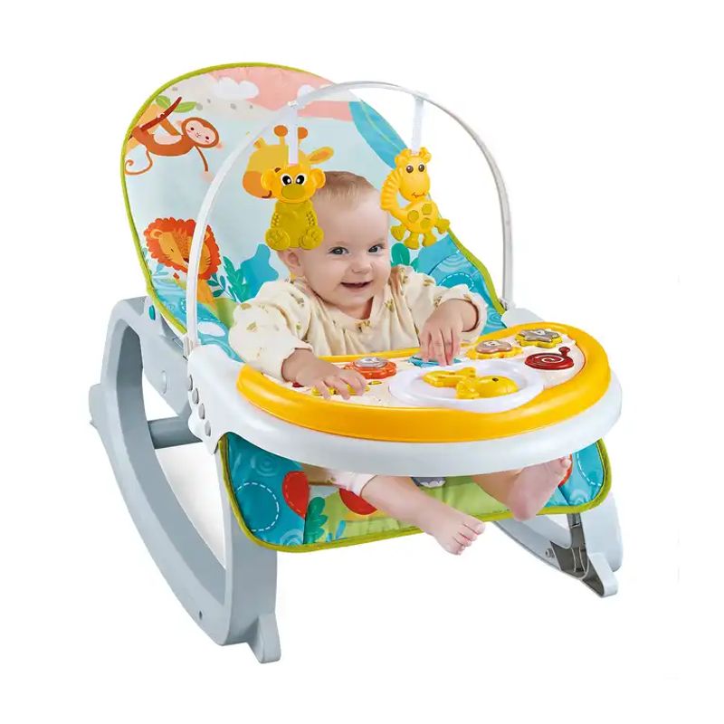 KIDSHOP - Silla Mecedora Vibradora Crece Musical Bandeja verde jirafa