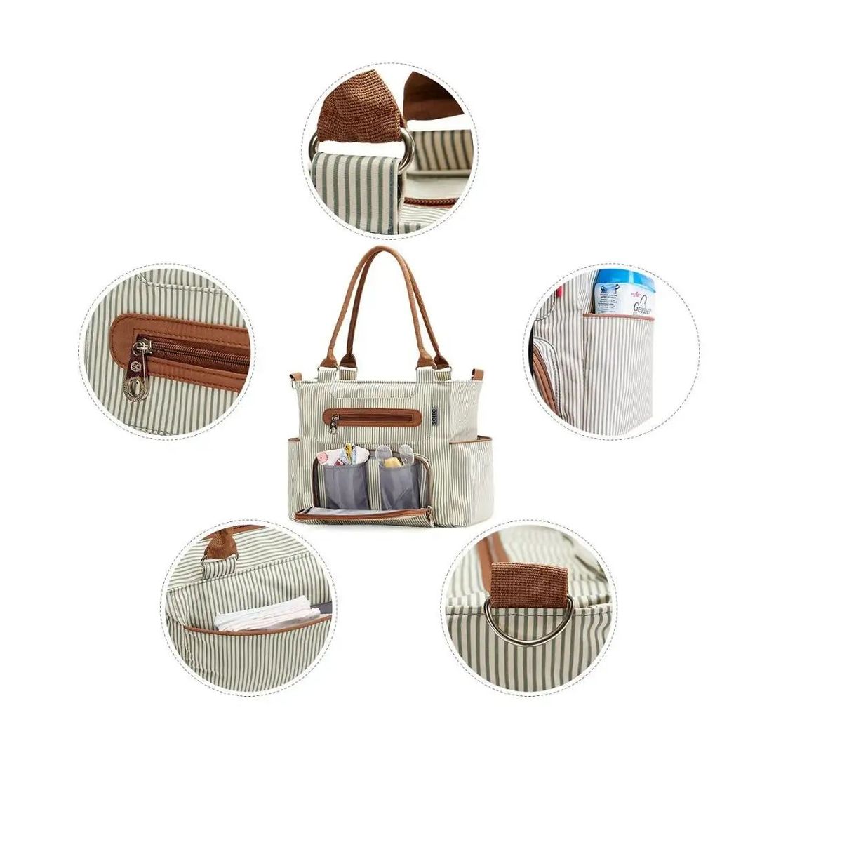 KIDSHOP - Bolso Pañalera Para Bebe Tamaño Grande Niño Y Niña 004 Beige