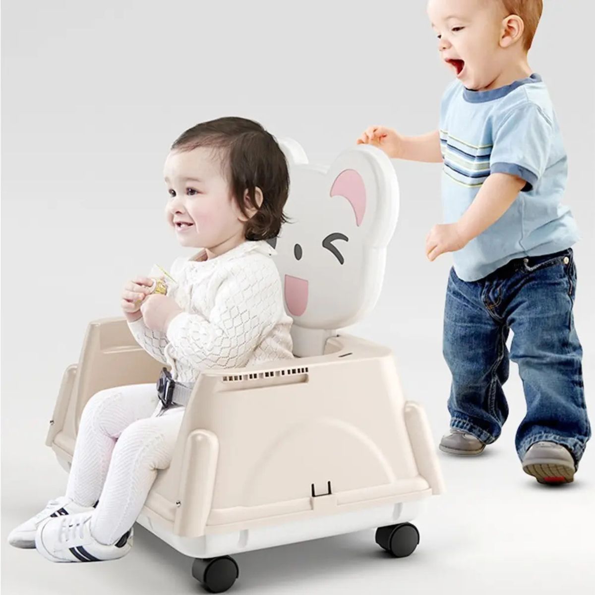 KIDSHOP - Silla De Comer De Bebe Gatita 4 En 1 BZ-507 Rosada