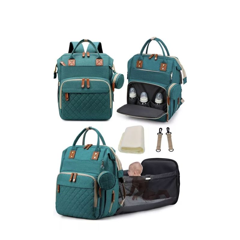 KIDSHOP - Pañalera Multifuncional Morral Bolso Bebe Mochila JQ-1 Verde