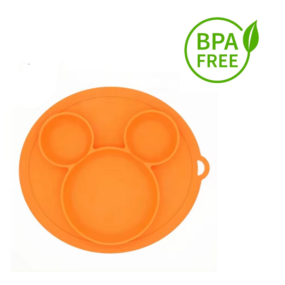 KIDSHOP - Plato Silicona Antideslizante Para Bebé Naranja Hydg-2