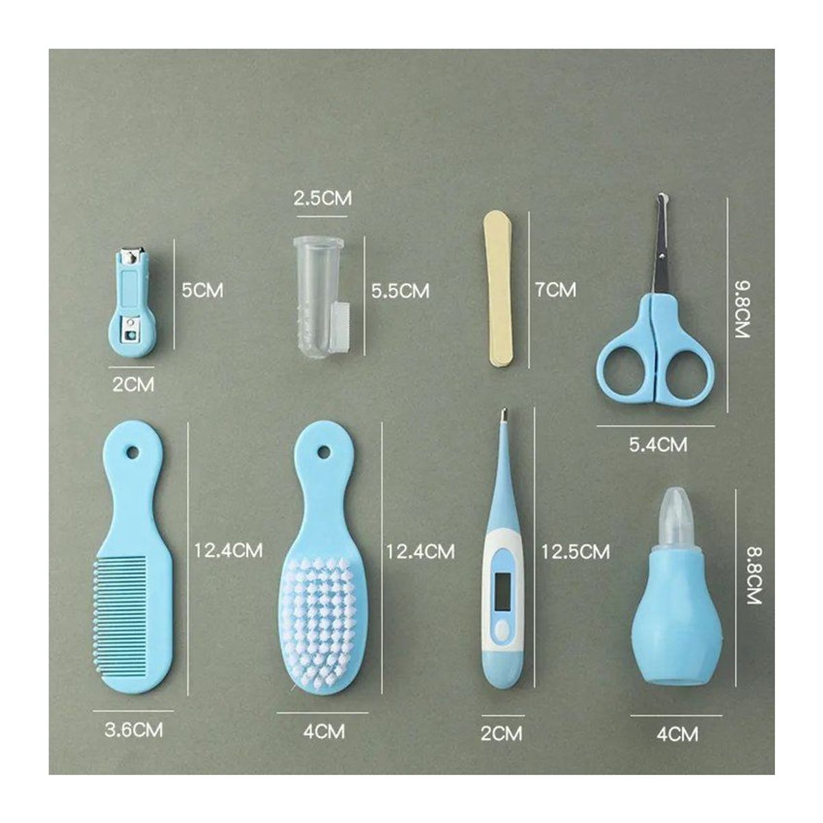 KIDSHOP - Kit De Aseo Cuidado Bebe 8 Piezas HY-G-2 Azul