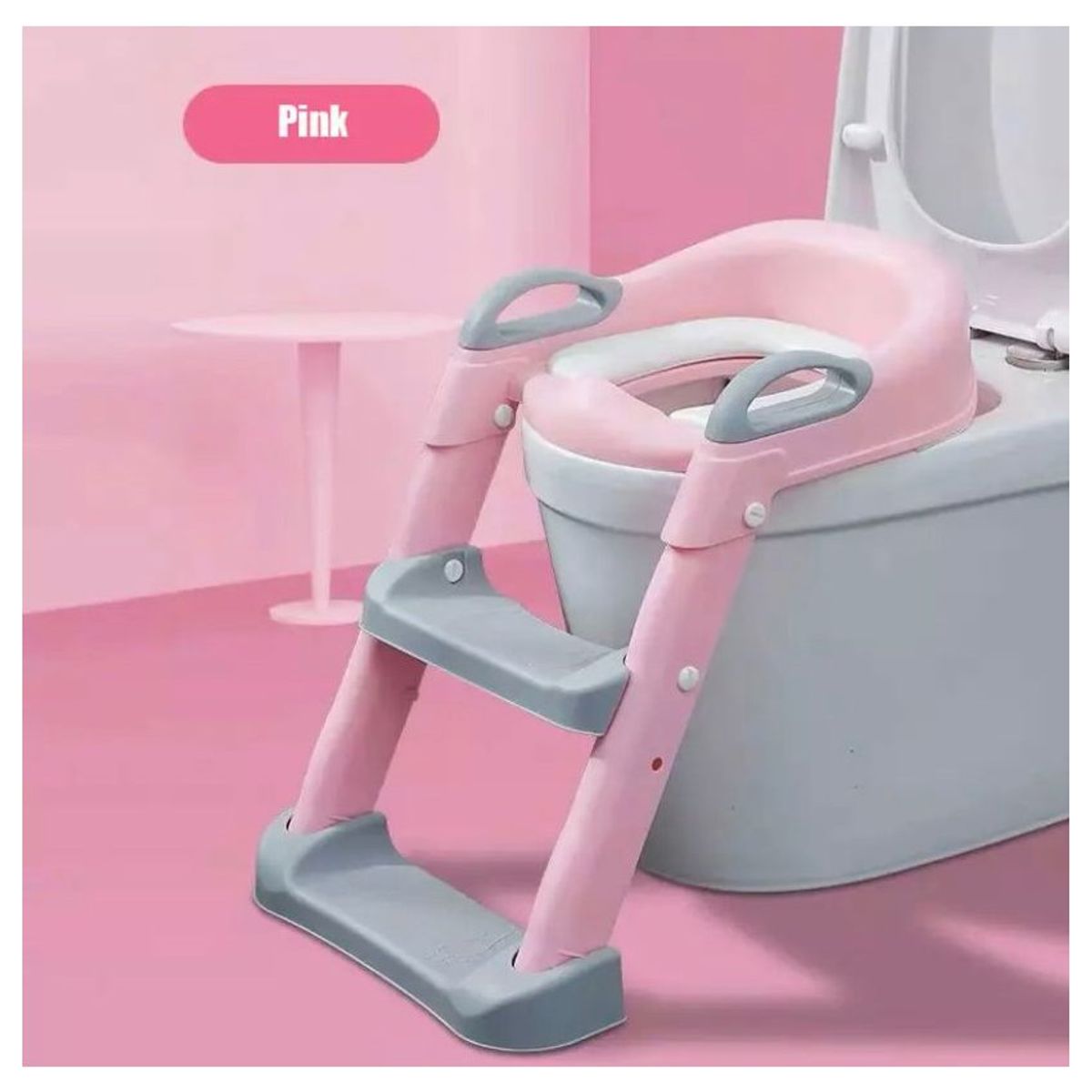 KIDSHOP - Escalera Baño Entrenamiento Inodoro Niños OS1 Rosado