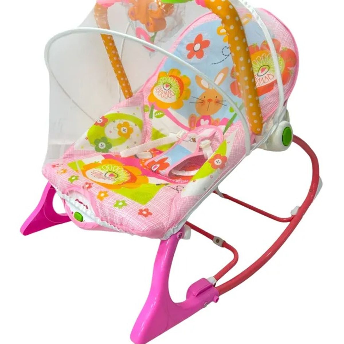 KIDSHOP - Silla Mecedora Para Bebes Con Toldillo 68112 Coneja