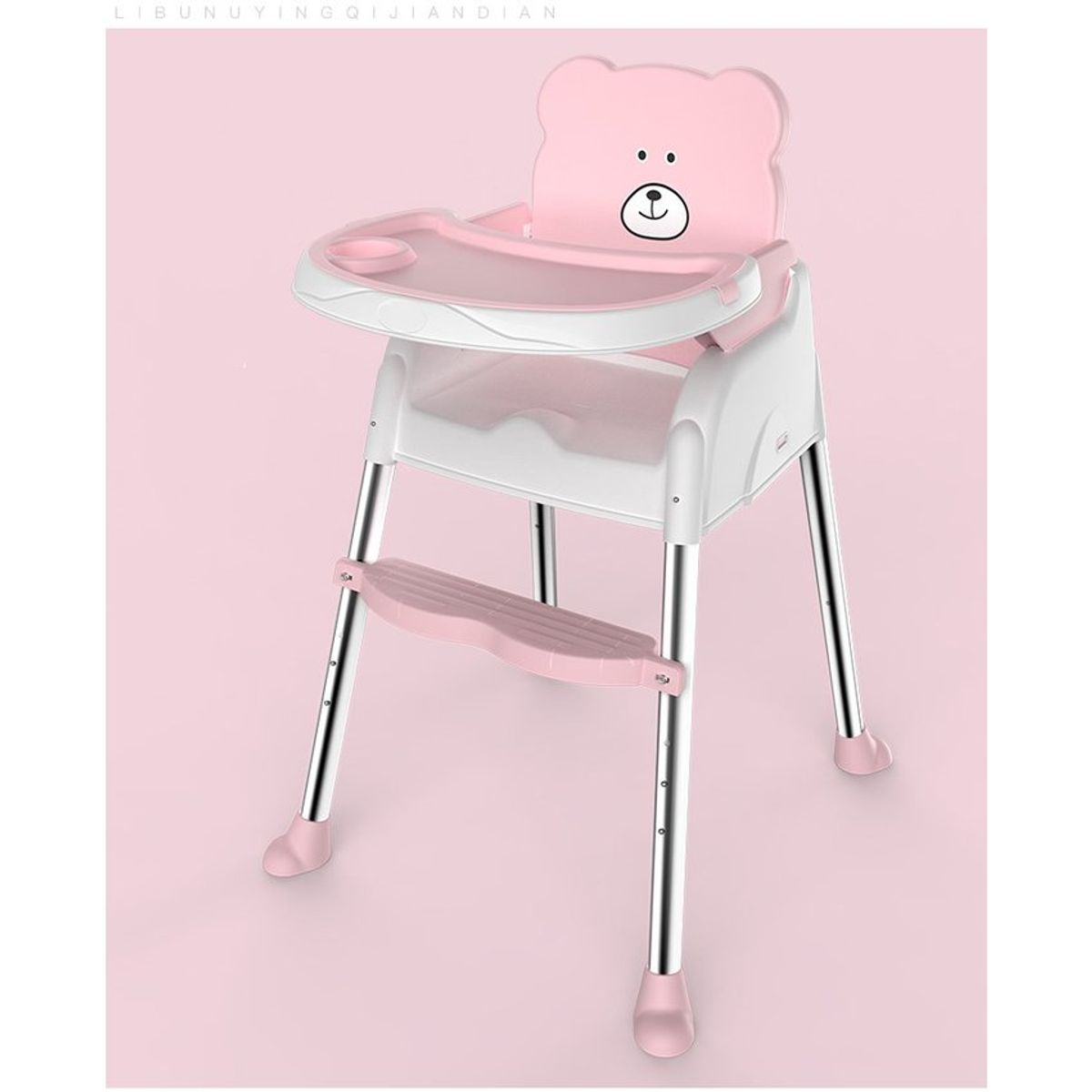 KIDSHOP - Silla Comedor Para Bebe Multifuncional 5 En 1 + Obseq Bz-506 Rosa