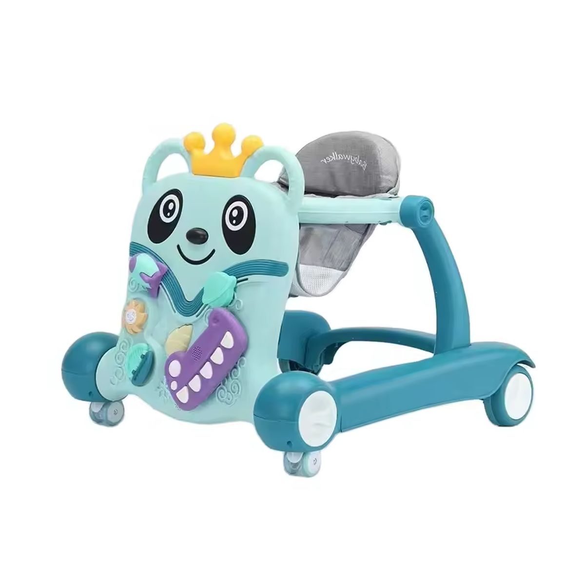 KIDSHOP - Andadera Caminador Musical 2 En 1 Bebes Panda Verde 313B