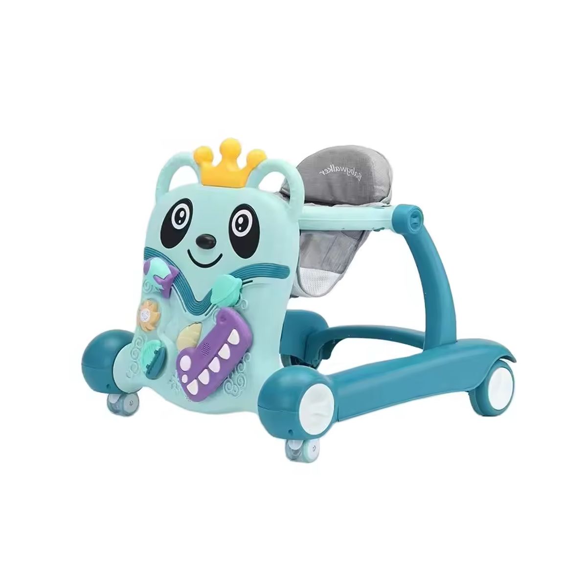 KIDSHOP - Andadera Caminador Musical 2 En 1 Bebes Panda Verde 313B