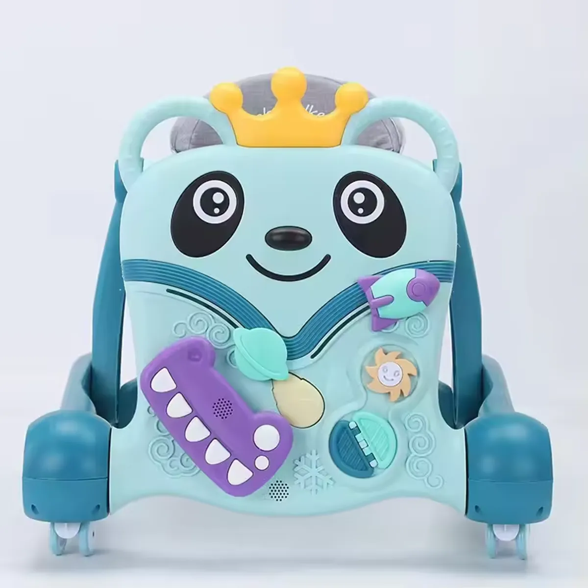 KIDSHOP - Andadera Caminador Musical 2 En 1 Bebes Panda Verde 313B