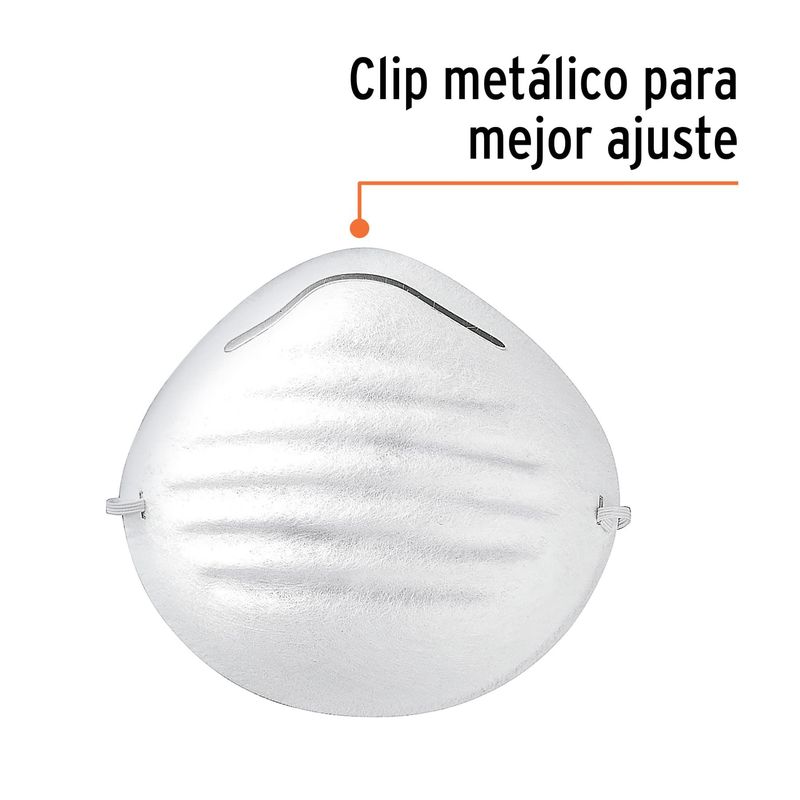 TRUPER - 50 Tapabocas Para Polvo De Uso Profesional Con Ajuste Nasal Truper