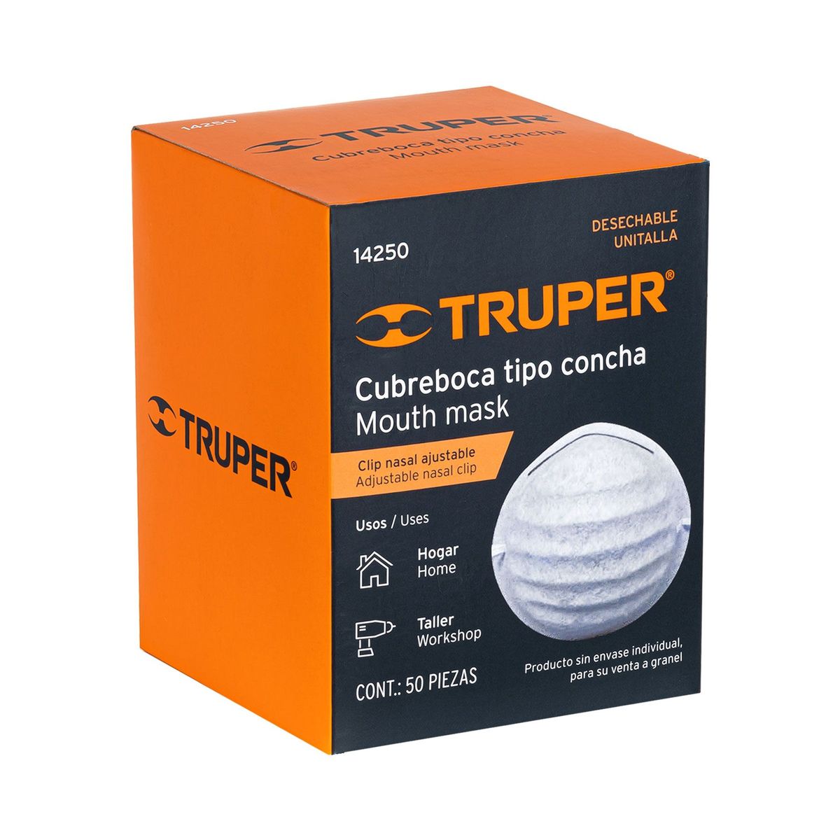 TRUPER - 50 Tapabocas Para Polvo De Uso Profesional Con Ajuste Nasal Truper