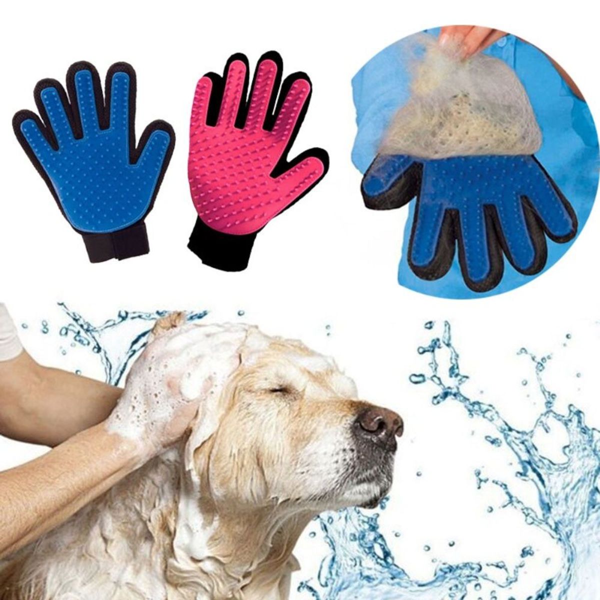 GENERICO - Guante Quita Pelo Masajeador Silicona Perros Gatos
