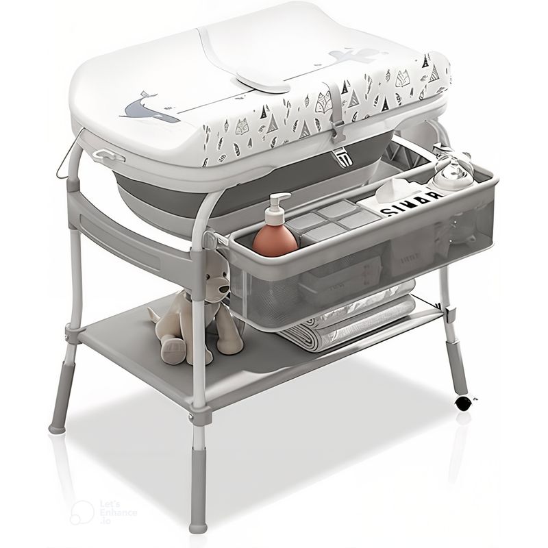 KIDSHOP - Bañera para bebé con cambiador y soporte Kidshop BA-5