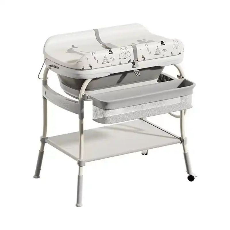 KIDSHOP - Soporte Y Banera Bebe Con Cambiador Nino Tina Gris BA-5_.