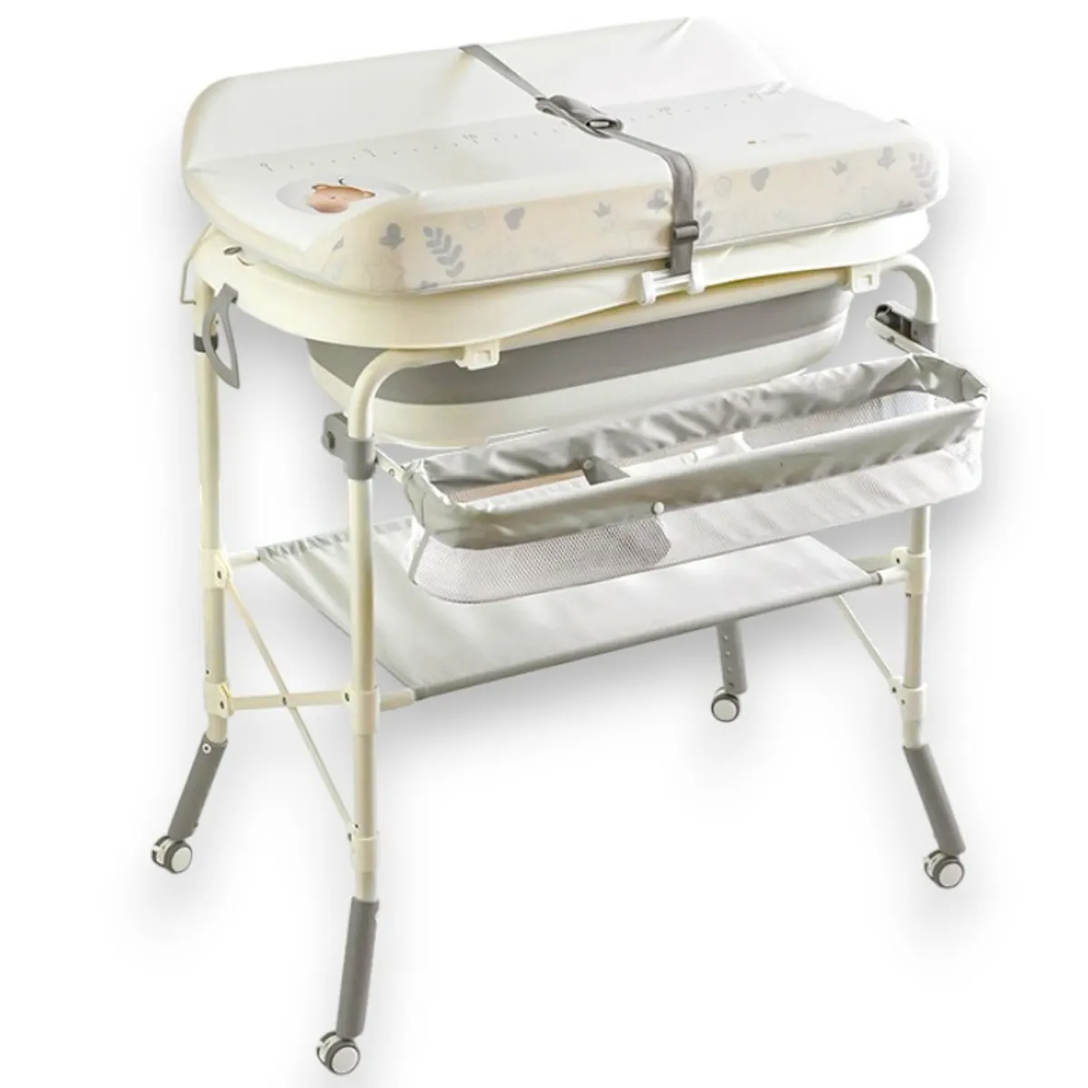 KIDSHOP - Bañera Bebé Con Cambiador Plegable Y Soporte Kidshop BA-5