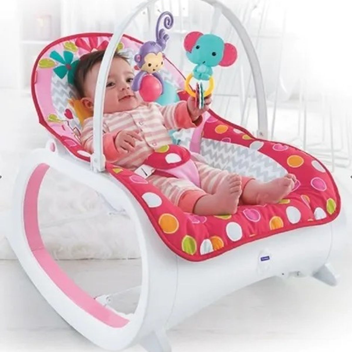 KIDSHOP - Silla Mecedora Vibradora Crece Conmigo 88927 Rosa Fiesta