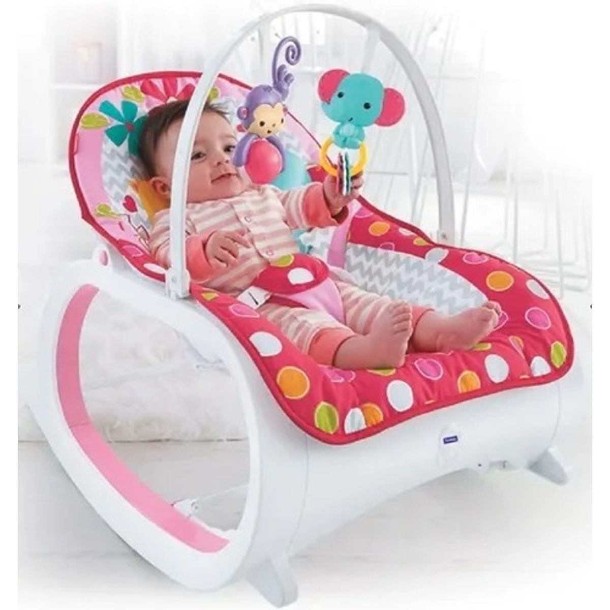 KIDSHOP - Silla Mecedora Vibradora Crece Conmigo 88927 Rosa Fiesta