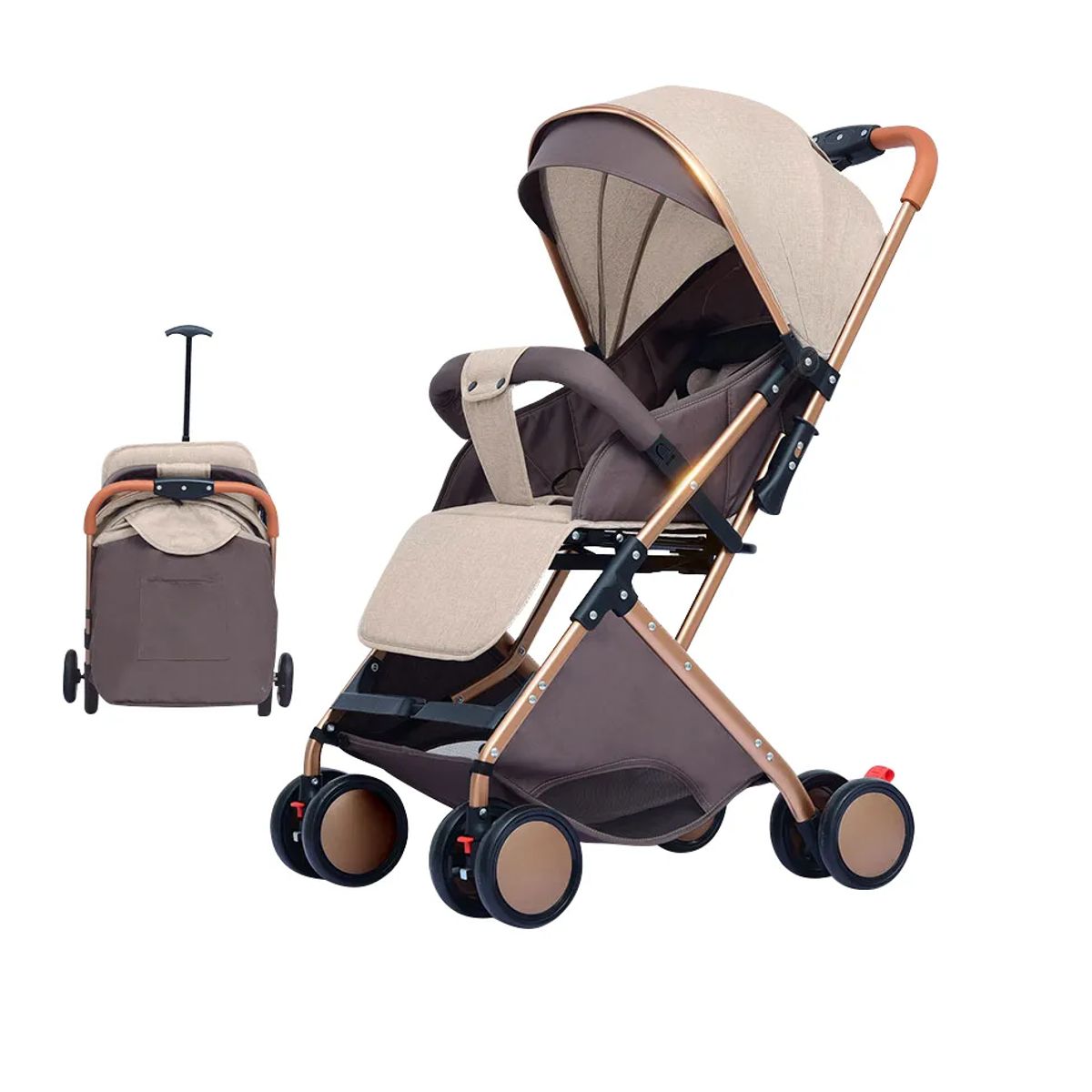 KIDSHOP - Coche Paseador Tipo Maleta + Toldillo PD-6609-1-BG