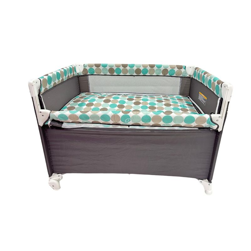 KIDSHOP - Corral Cuna Colecho Toldillo Camping Ruedas BP300 Gris