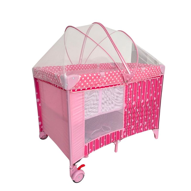 KIDSHOP - Corral Para Bebes Toldillo Camping Maleta Viaje Rosa SA-1