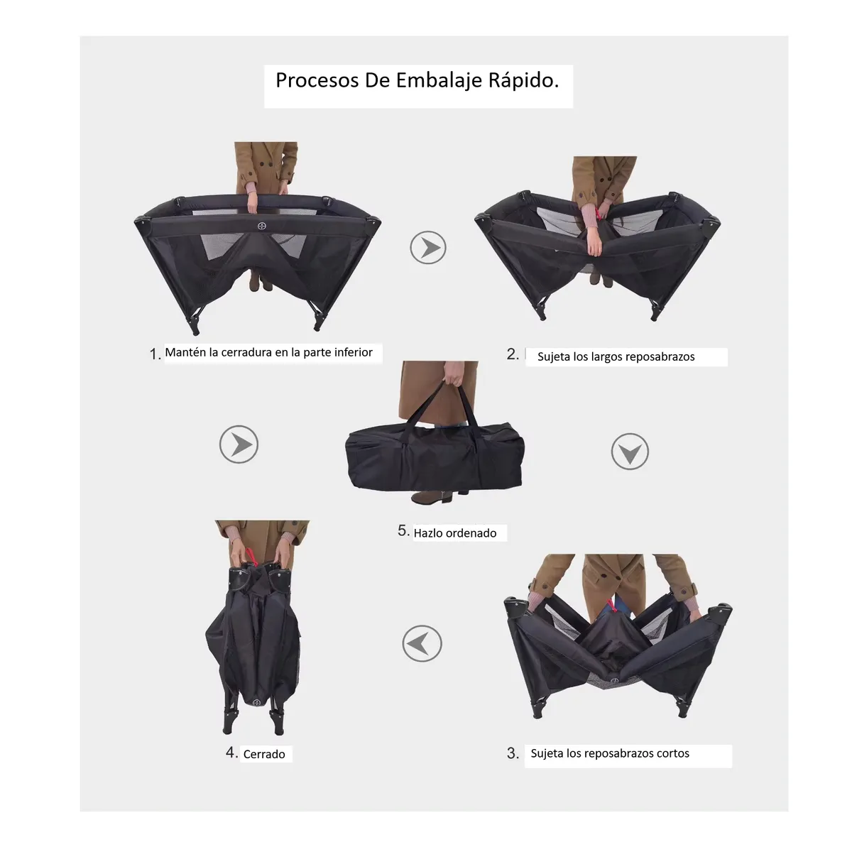 KIDSHOP - Cuna Corral Camping Plegable Toldillo Cambiador S12-7 Gris