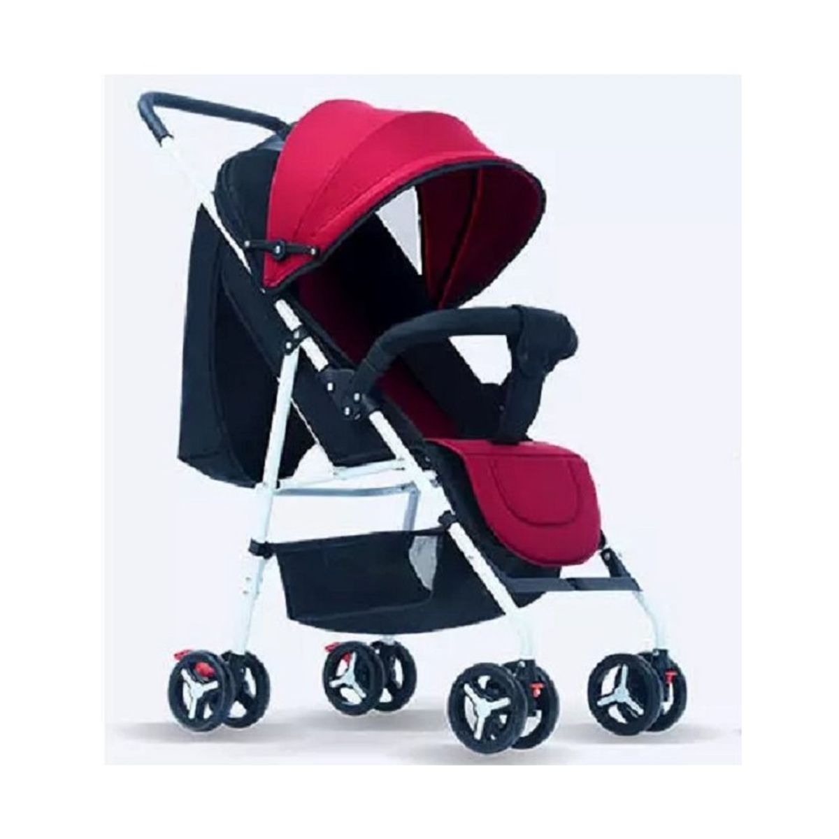 KIDSHOP - Coche Para Bebe 3 Niveles Fino + Capota PD-701-6 Rojo